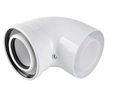 Отвод коаксиальный 90 град Ø80/125 мм Ø80 мм - ПП, Ø125 мм АЛ (для конденсационных котлов)